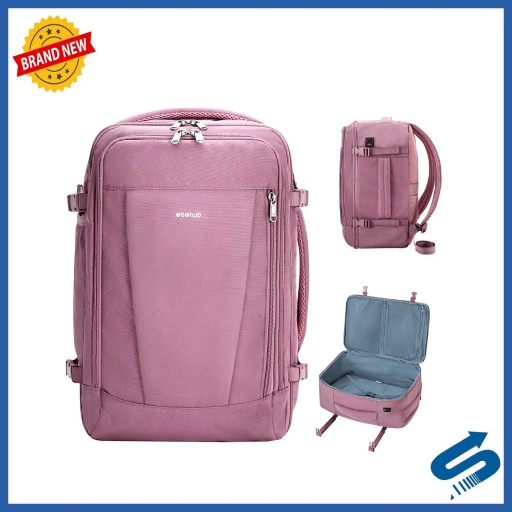 Travel Backpack with USB Port Luggage Sleeve 13 Pockets Water Resistant Carry On